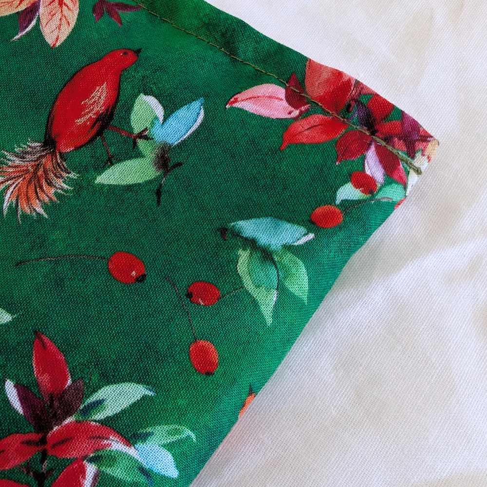 Green Floral watercolor lavender eye pillow close up