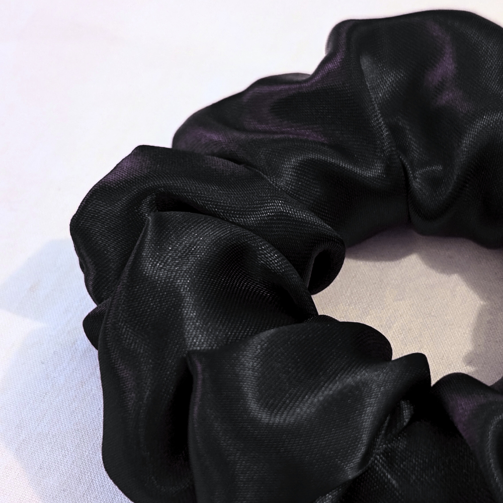 Handmade Eva MINI Satin Black Scrunchie
