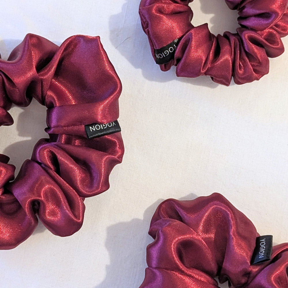 Viktoria Satin Burgundy Scrunchie all