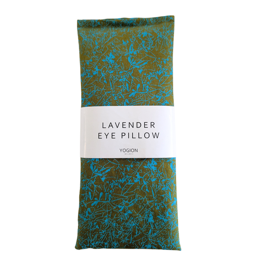 Lavender Eye Pillow - olive green turquoise abstract