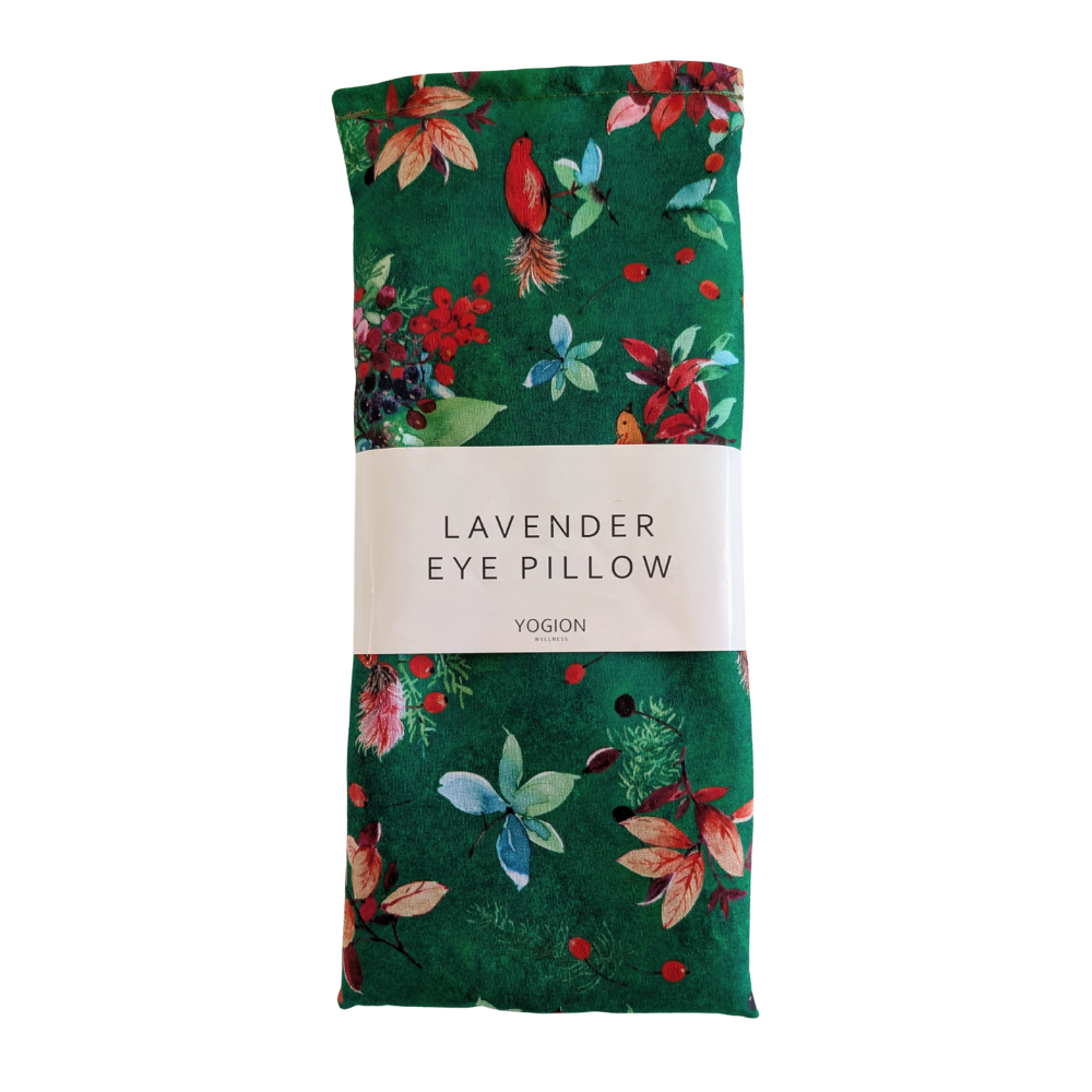 Green Floral watercolor lavender eye pillow