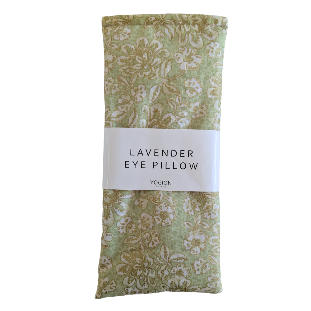 lavender eye pillow - pastel floral gold - yogion wellness