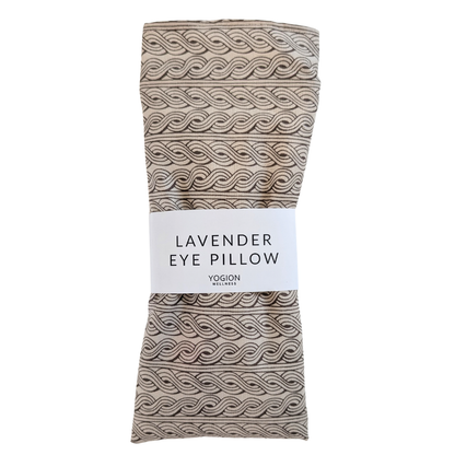 beige black knots pattern lavender eye pillow by yogion wellness