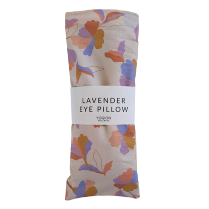 beige nude pastel floral pattern lavender eye pillow by yogion wellness
