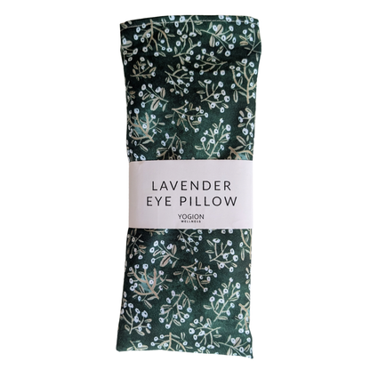DARK green sage botanical pattern lavender eye pillow by yogion wellness