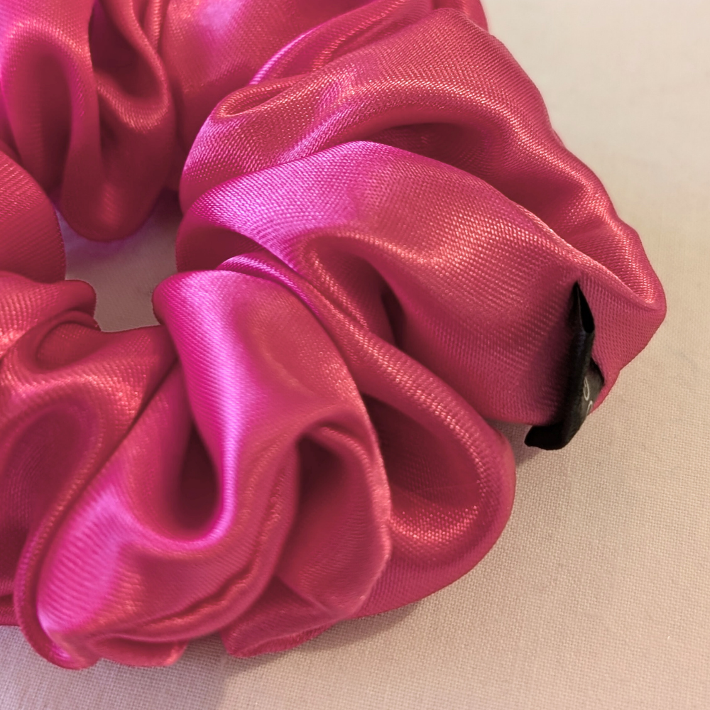 Handmade Danae MINI Satin pop Pink Scrunchie