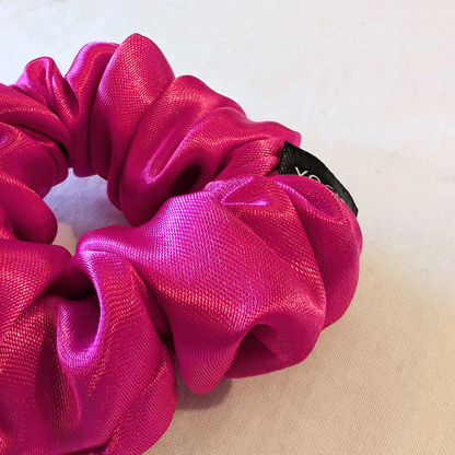 Handmade Danae XS Satin Pop Pink Scrunchie