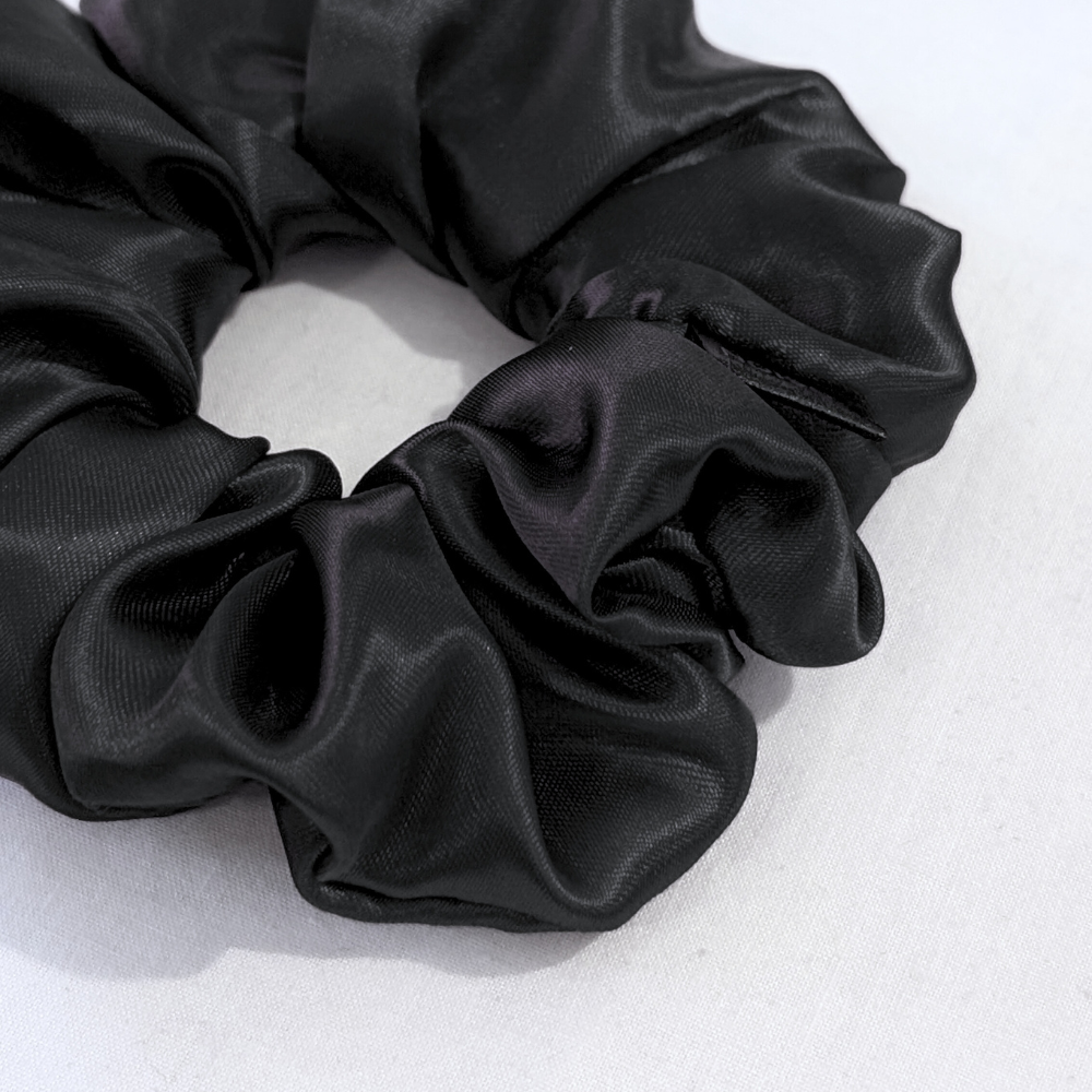 Handmade Eva XL Satin Black Scrunchie