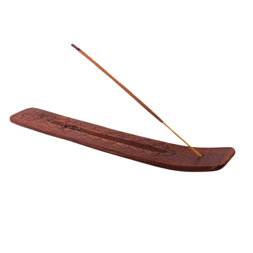 hand-crafted wood incense holder burner