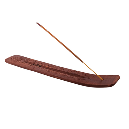 hand-crafted wood incense holder burner