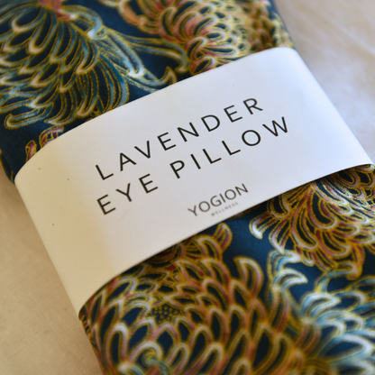 Lavender eye pillow teal peonies close up