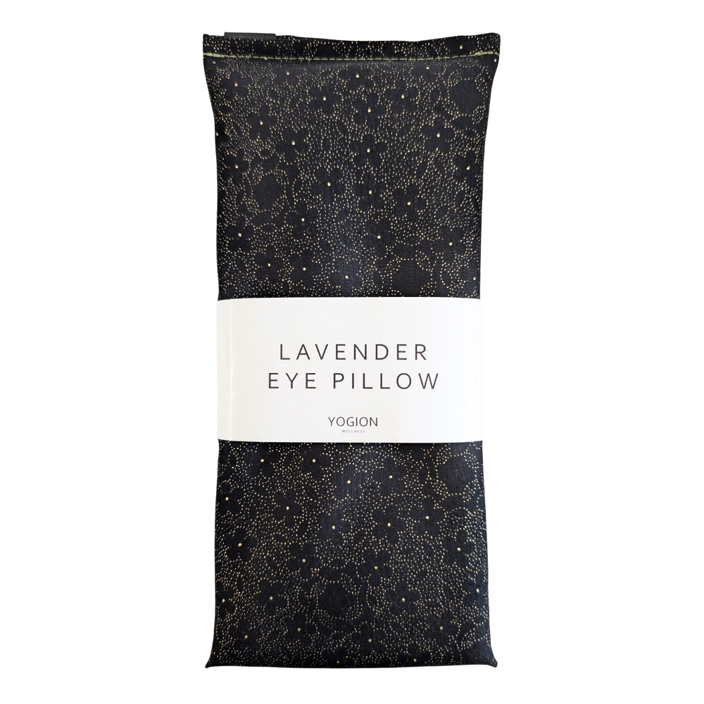 Lavender Eye pillow - Black gold daisies - yogion wellness