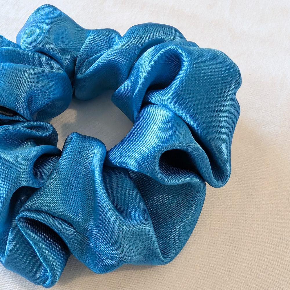 Handmade Natalia MINI Satin Sky Blue Scrunchie