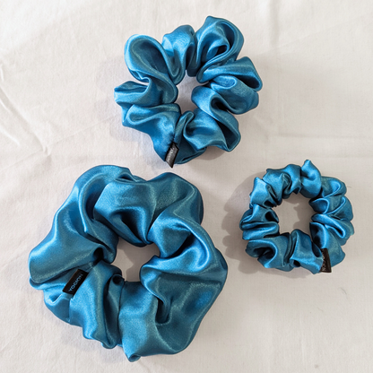 Handmade Natalia XS Satin sky Blue Scrunchies