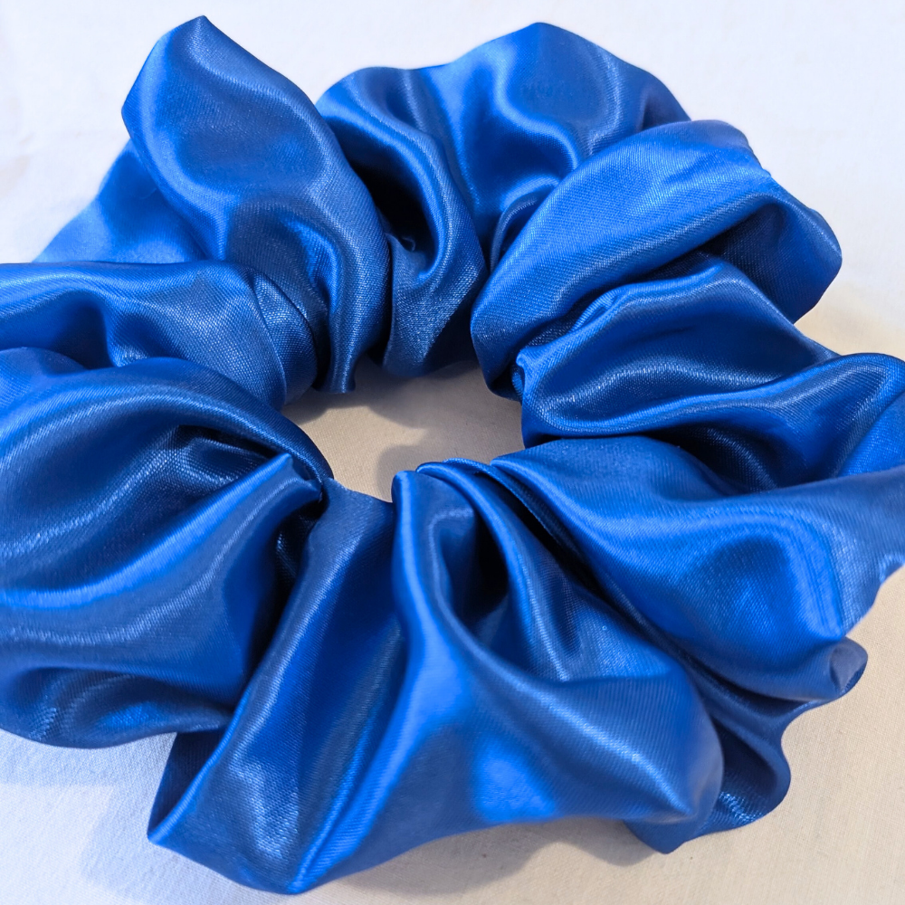 Handmade Olga XL Satin blue Scrunchie