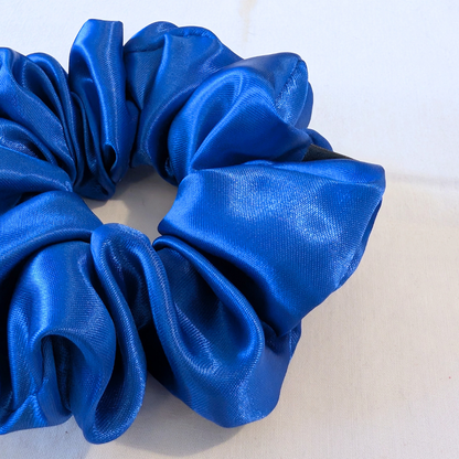 Handmade Olga MINI Satin Blue Scrunchie