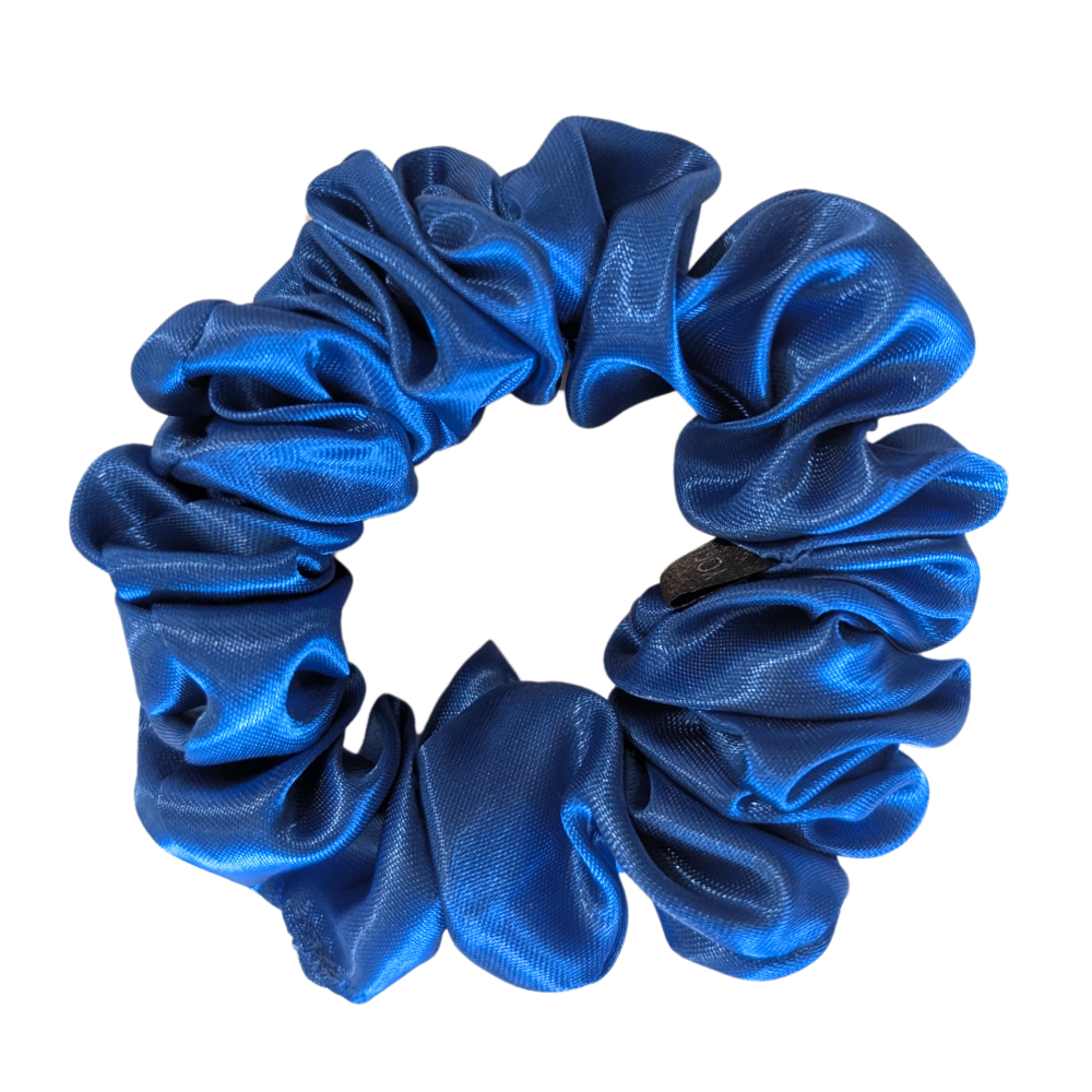 Handmade Olga XS Satin Blue Scrunchie