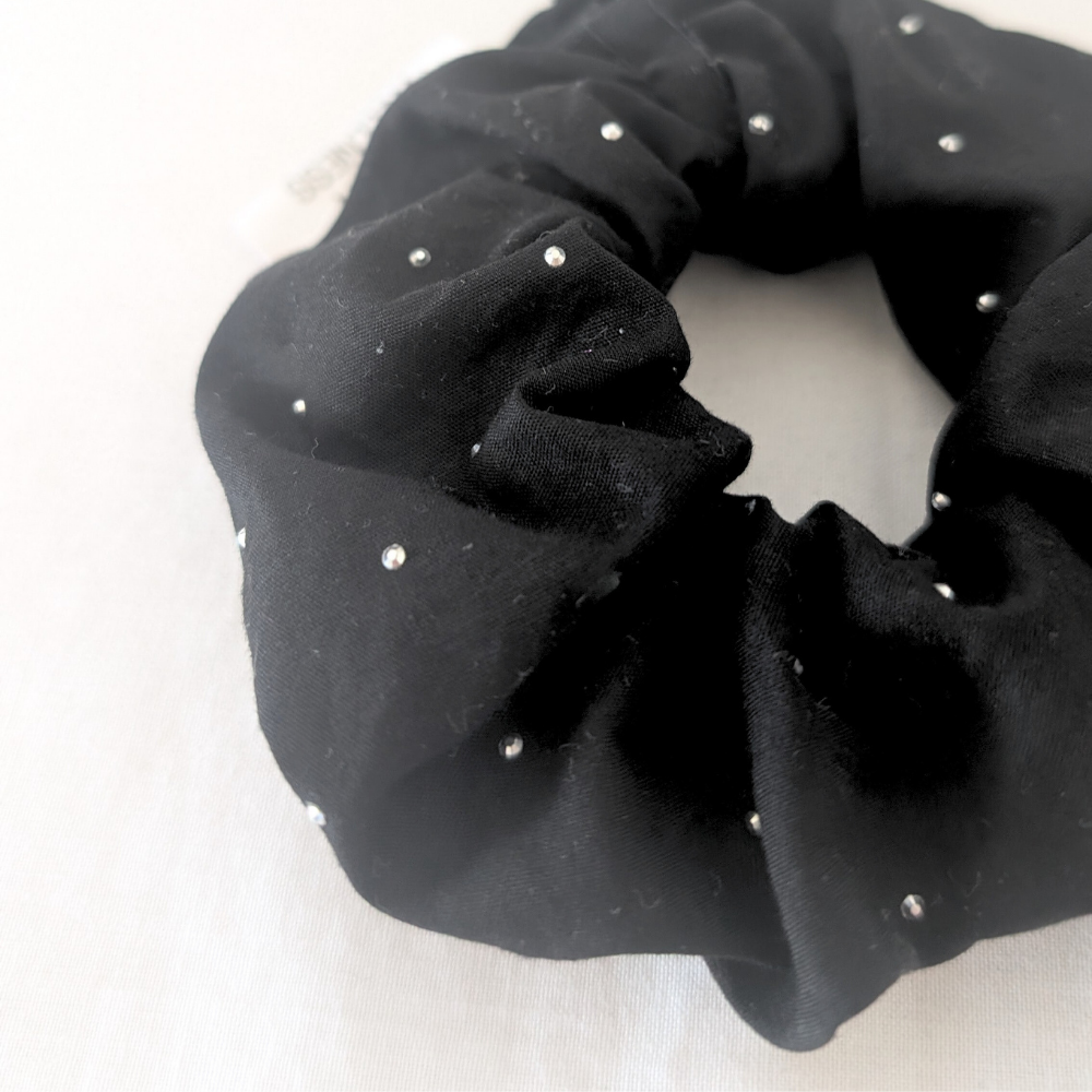 Sonia MINI black scrunchie with rhinestones