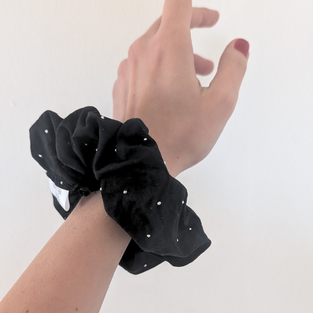 Sonia MINI black scrunchie with rhinestones