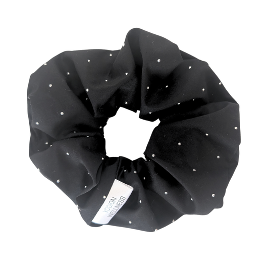 Sonia XL black scrunchie with rhinestones