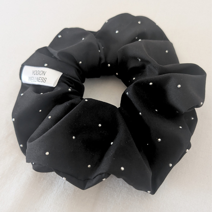 Sonia XL black scrunchie with rhinestones