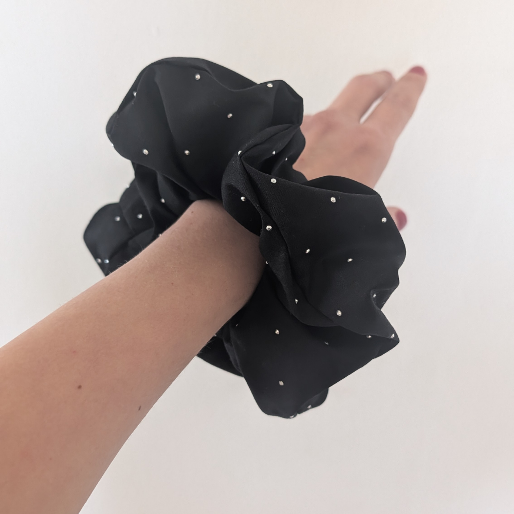 Sonia MINI black scrunchie with rhinestones