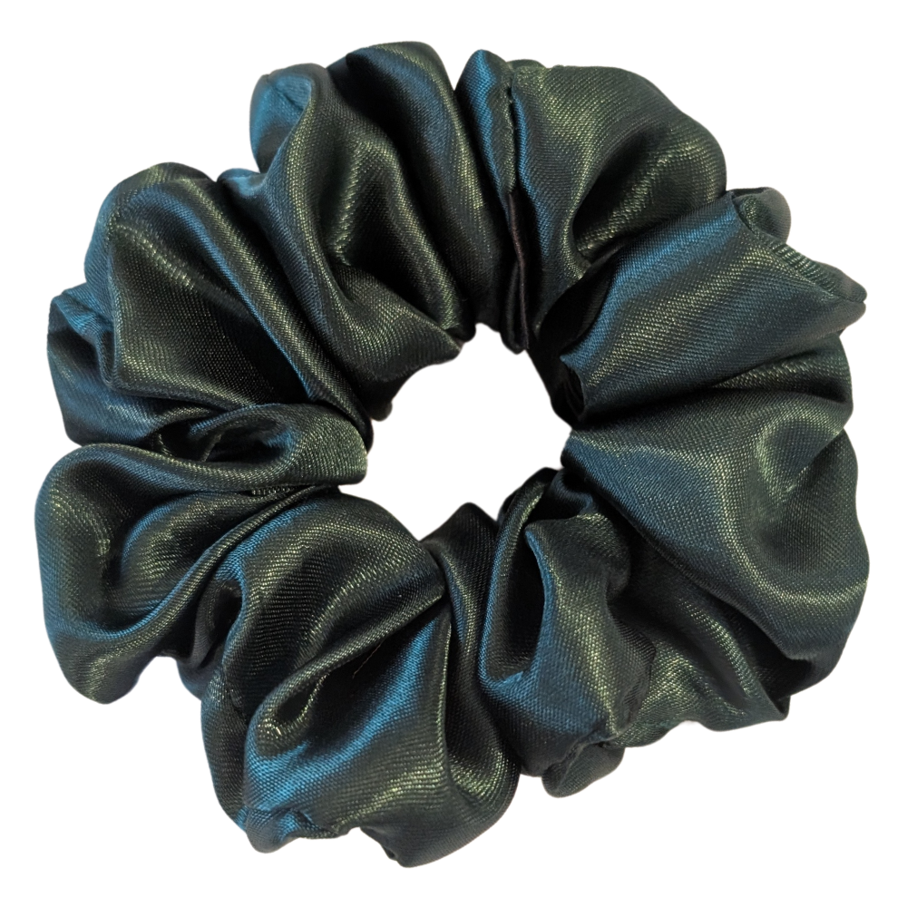 Handmade Stella MINI Satin Forest Green Scrunchie