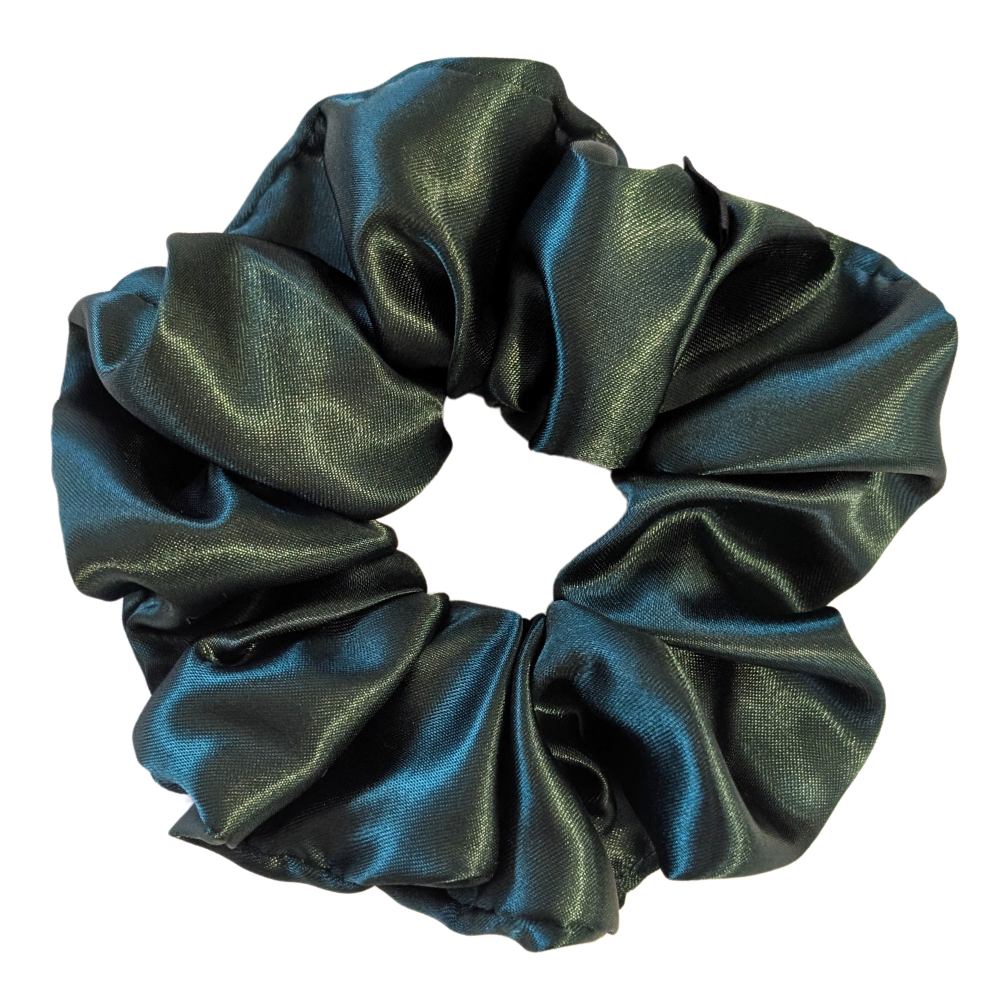 Handmade Stella XL Satin forest green Scrunchie