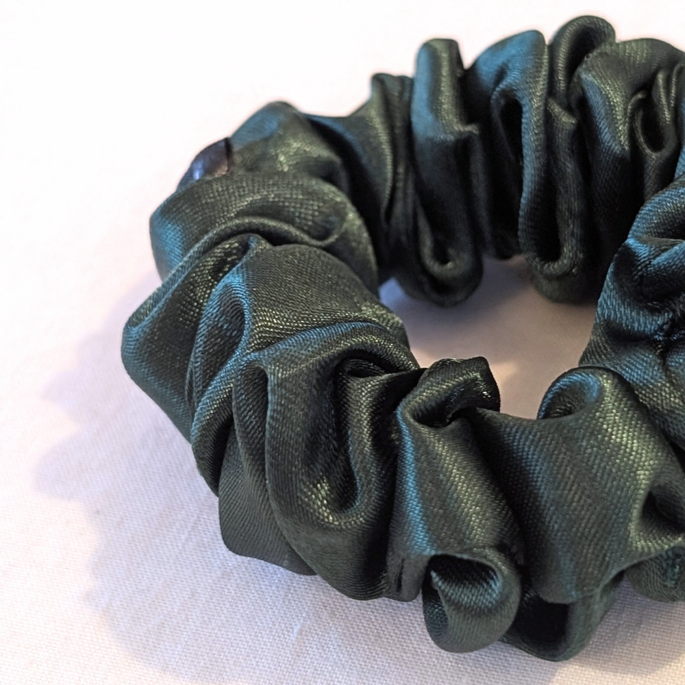 Handmade Stella XS Satin Forest Green Scrunchie