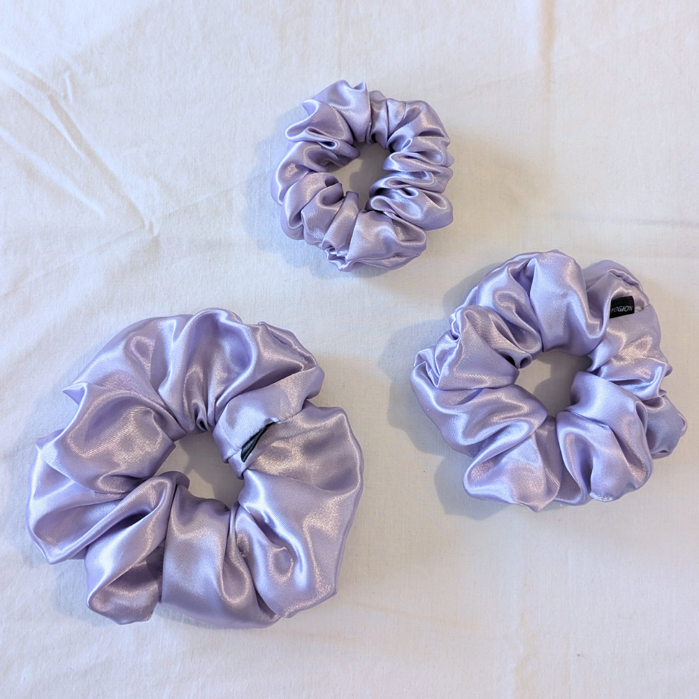 Handmade Thalia Satin Mauve Scrunchies