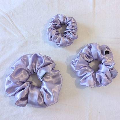 Handmade Thalia Satin Mauve Scrunchies
