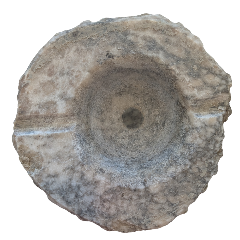 Heavy natural stone smudging stick holder bowl 
