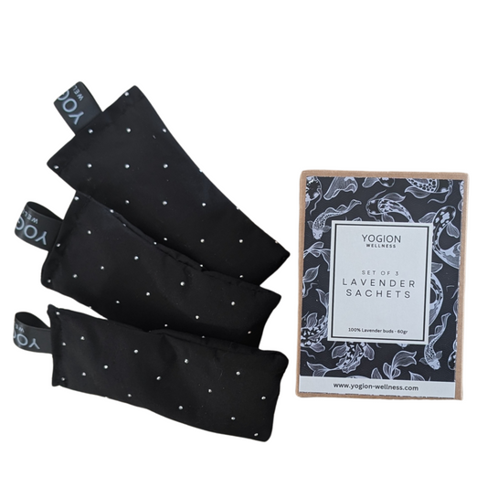 Lavender Sachets - Set of 3 - Black Gift Box