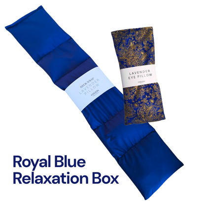 Lavender Relaxation Ritual Set - Eye Pillow & Neck wrap - Royal Blue)