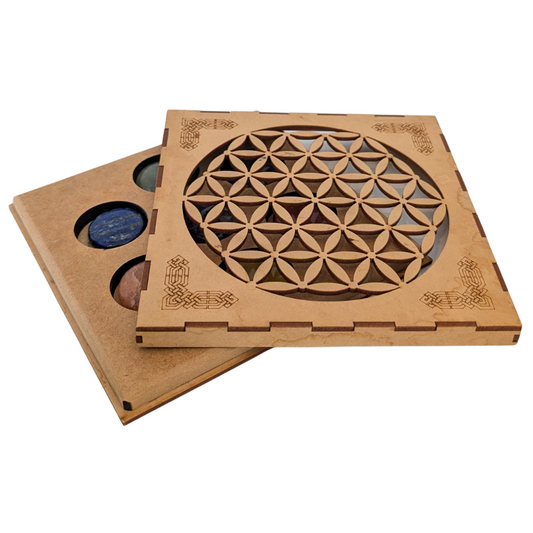7 Chakra Stones Set + Flower of Life Box