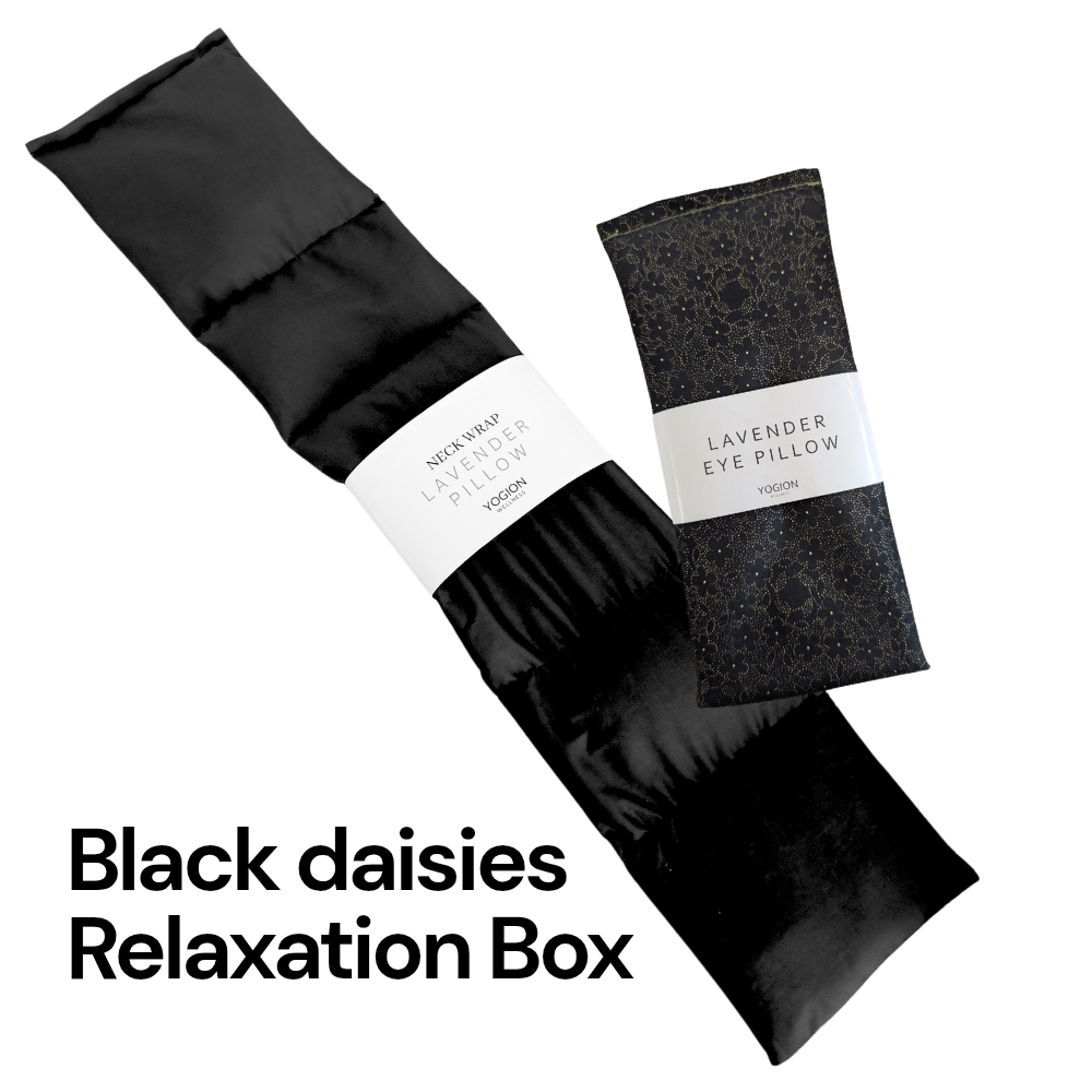 Lavender Relaxation Ritual Set - Eye Pillow & Neck wrap - Black Daisies