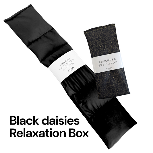 Lavender Relaxation Ritual Set - Eye Pillow & Neck wrap - Black Daisies