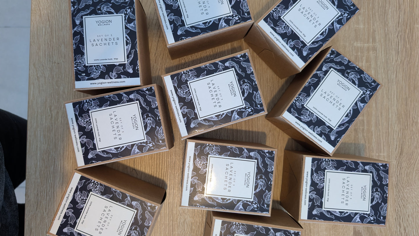 Lavender Sachets - Set of 3 - Blue Gift Box