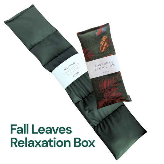 Lavender Relaxation Ritual Set - Eye Pillow & Neck wrap - Fall Leaves