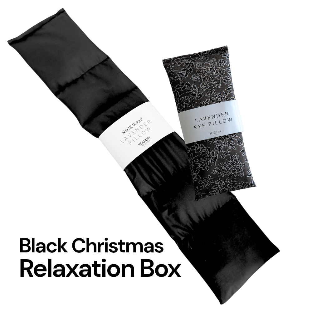 Lavender Relaxation Ritual Set - Eye Pillow & Neck wrap - Black Christmas