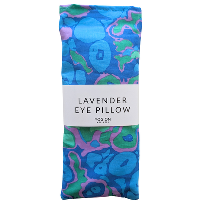 blue abstract painting lavender eye pillow by yogion wellness