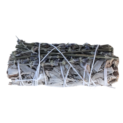 Hand-tied white sage and lavender smudge stick for energy cleansing, spiritual rituals, and home purification, cyprus