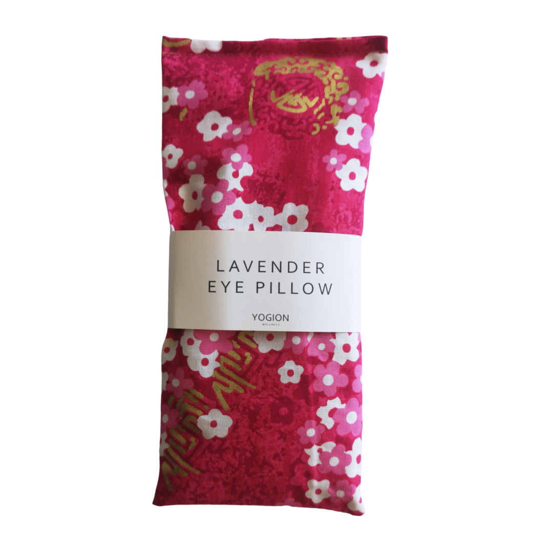 Lavender eye pillow Alfred Shaheen Pink floral gold details