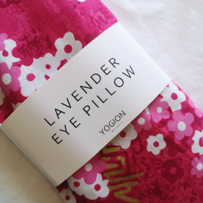 Lavender eye pillow Alfred Shaheen Pink floral gold details