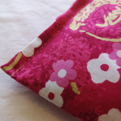 Lavender eye pillow Alfred Shaheen Pink floral gold details