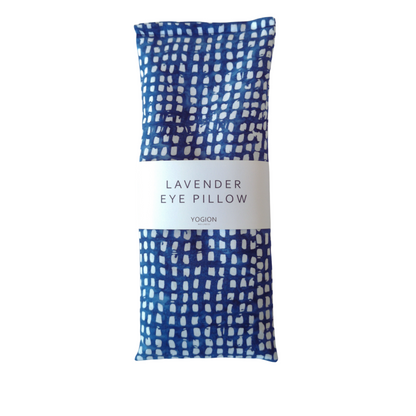 Lavender eye pillow Batik blue squared fabric 