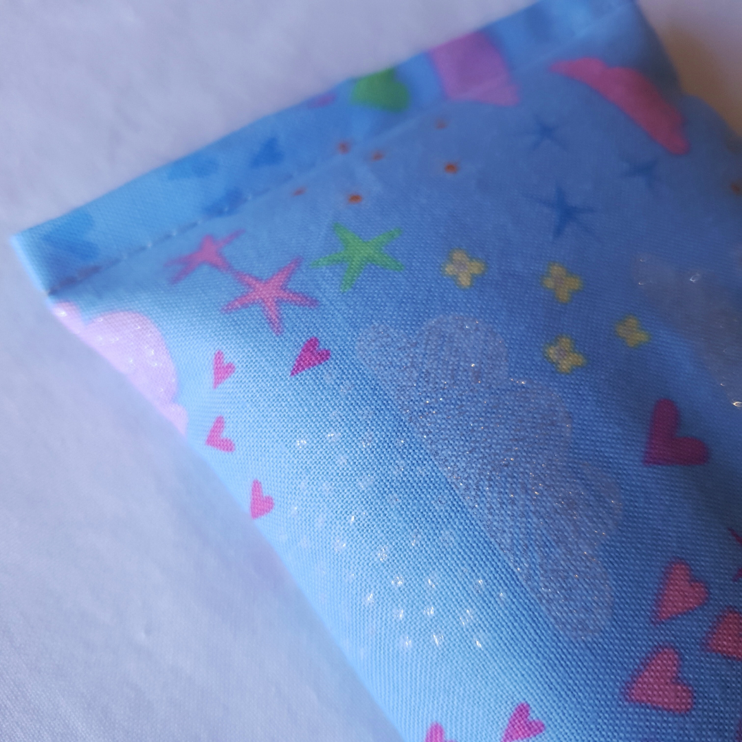 Lavender Eye pillow Clouds and Hearts detail