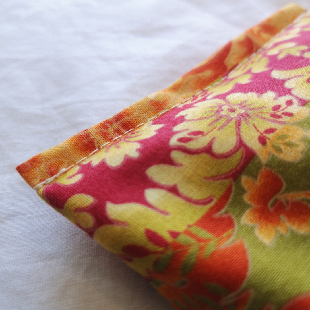 Lavender eye pillow Damask Striped fabric detail