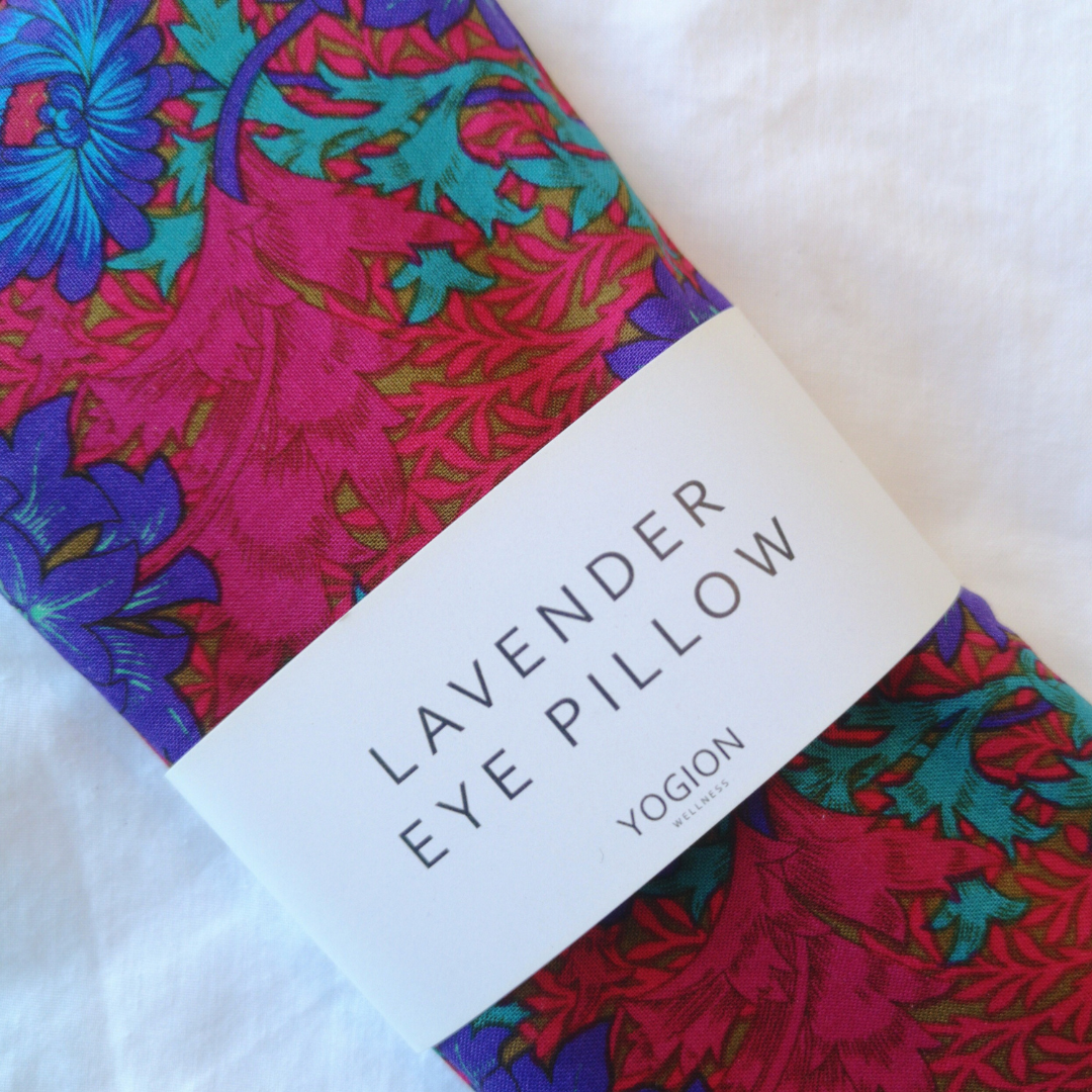 lavender eye pillow kaffe fassett floral fabric closeup