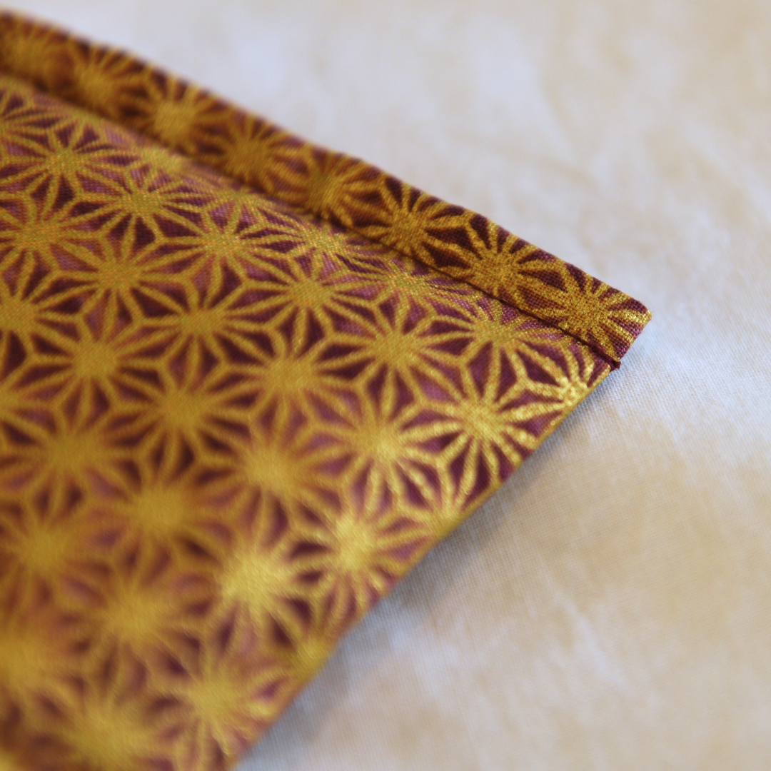 Lavender eye pillow gold star seamless geometric fabric detail